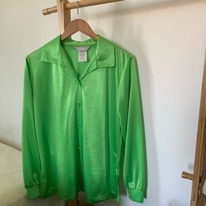 Vintage Long Sleeve Lime Blouse